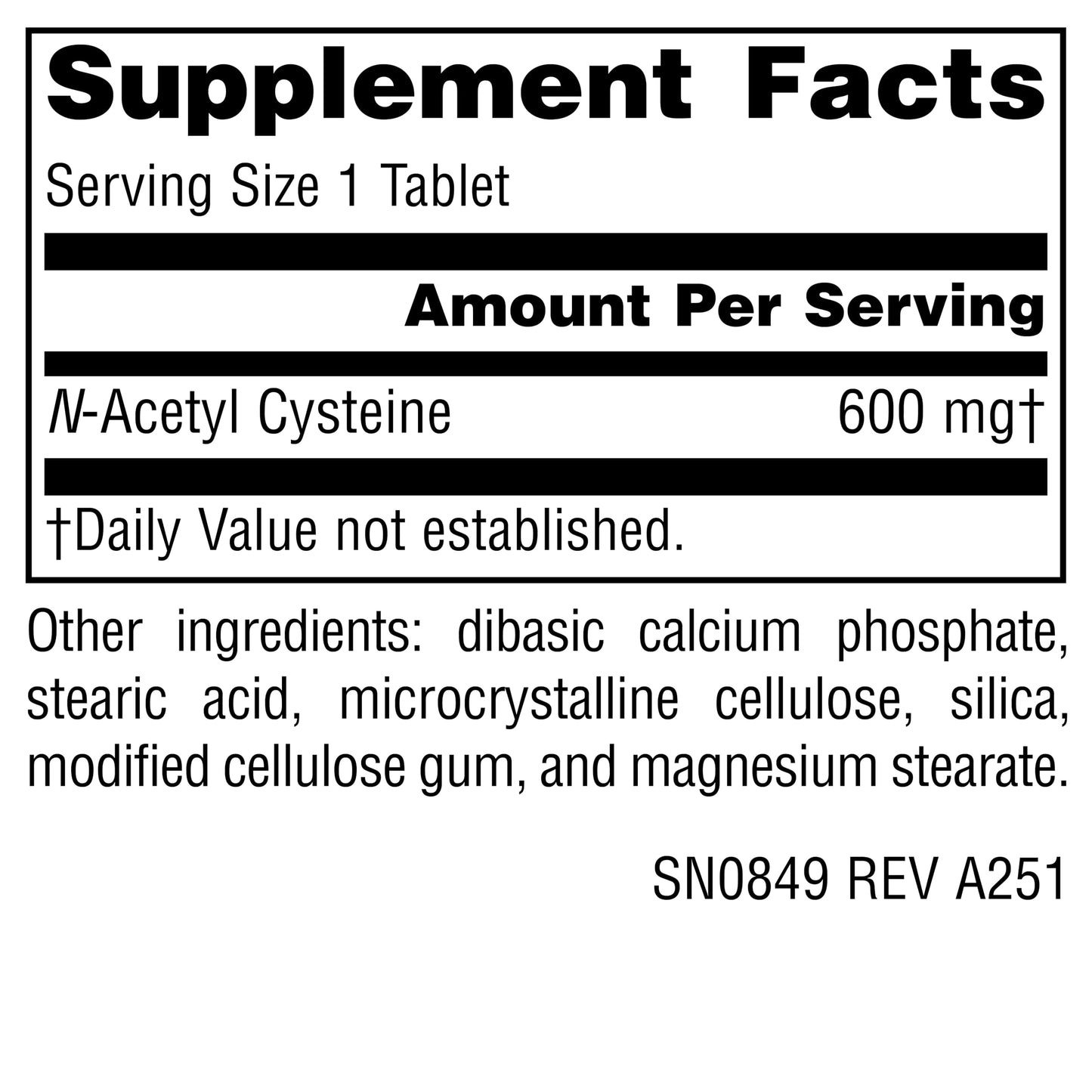 Source Naturals N-Acetyl Cysteine 600 mg – Antioxidant Support, 30 Tablets