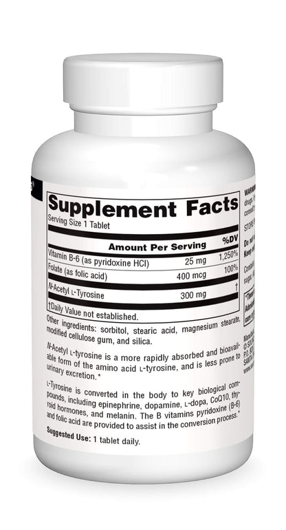 Source Naturals N-Acetyl L-Tyrosine Dietary Supplement - 120 Tablets