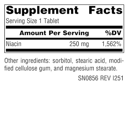 Source Naturals Niacin 250 – Vegan Vitamin B-3 Tablets, 250 Count