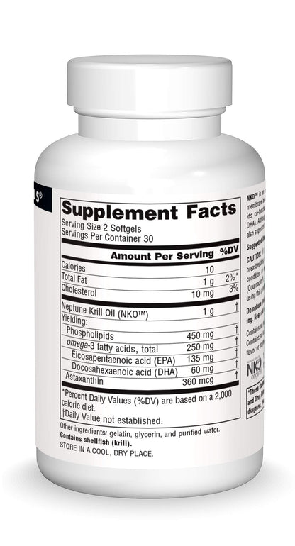 Source Naturals NKO Neptune Krill Oil 500 mg - 60 Softgels | Heart Health