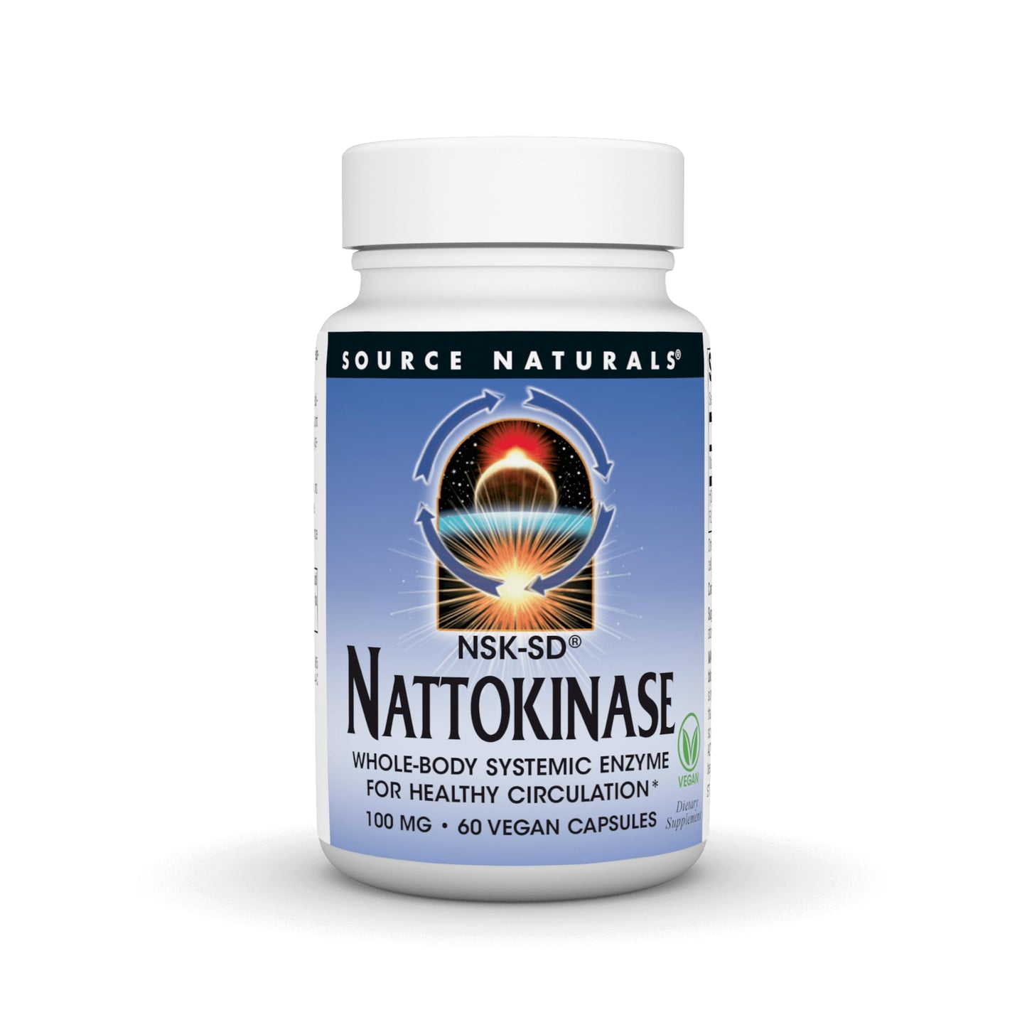 Source Naturals NSK-SD Nattokinase 100mg | Systemic Enzyme for Healthy Circulation - 60 Vegan Capsules