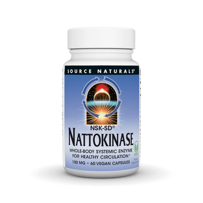 Source Naturals NSK-SD Nattokinase 100mg | Systemic Enzyme for Healthy Circulation - 60 Vegan Capsules