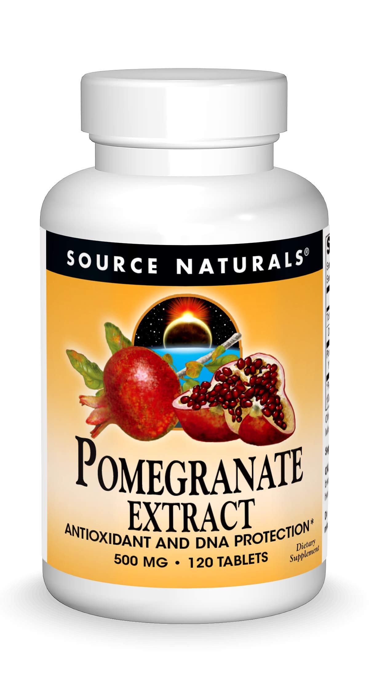 Source Naturals Pomegranate Extract 500mg – Whole Fruit Ellagic Acid, 120 Tablets