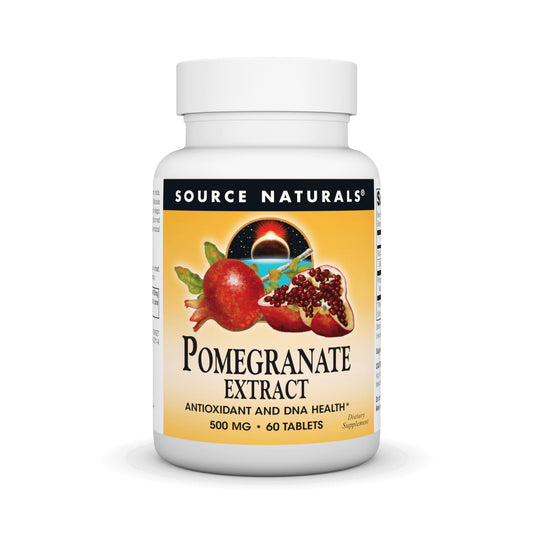 Source Naturals Pomegranate Extract 500mg - Ellagic Acid, Antioxidant & Added Fiber (60 Tablets) BritishVita | Premium UK Vitamins & Wellness Supplements