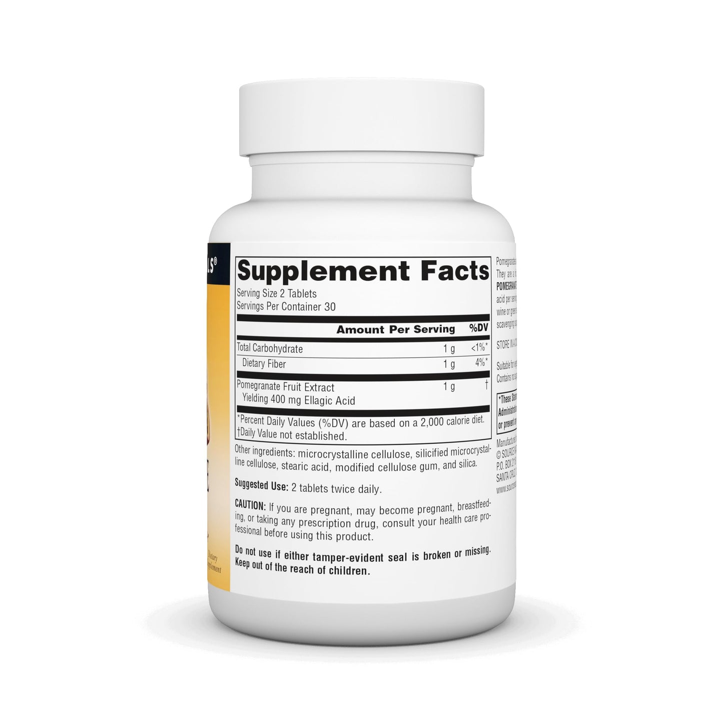Source Naturals Pomegranate Extract 500mg - Ellagic Acid, Antioxidant & Added Fiber (60 Tablets)