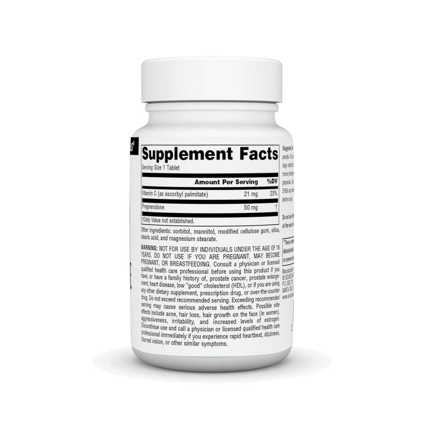 Source Naturals Pregnenolone 50mg - 60 Tablets | Hormone Support Supplement