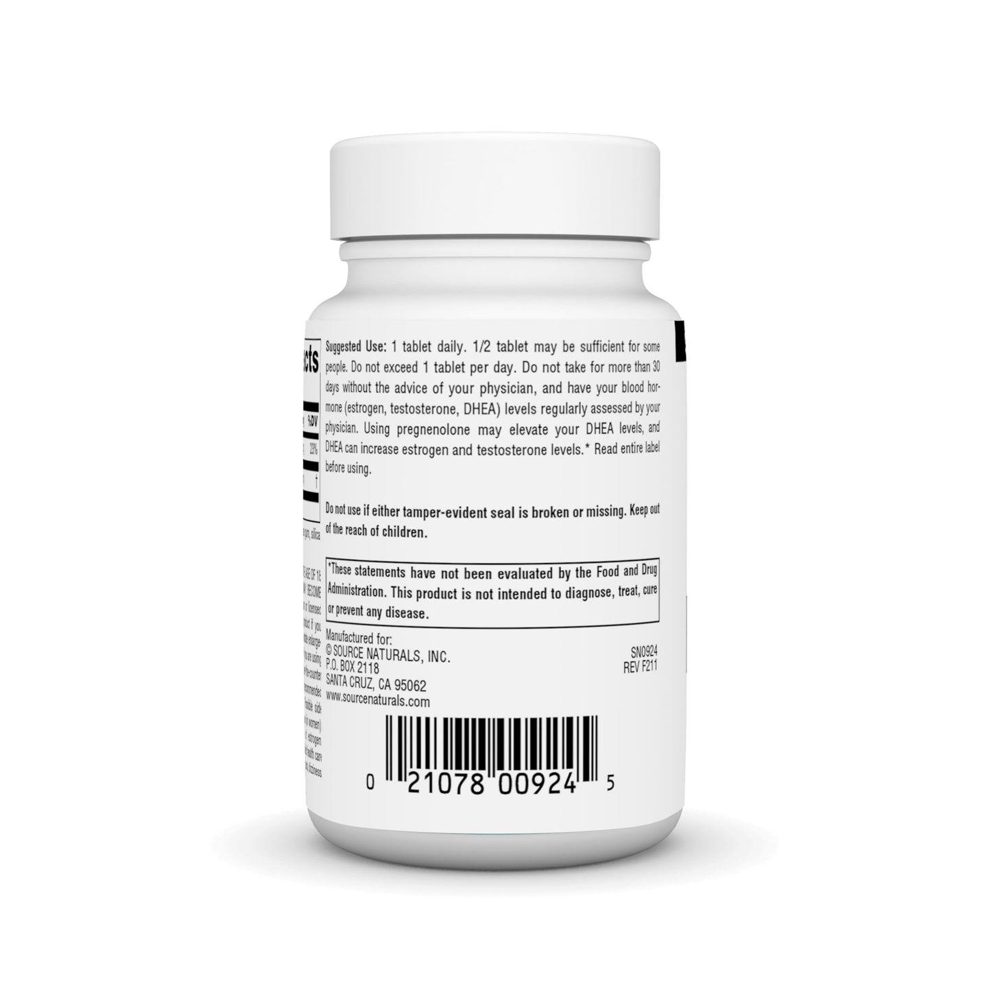 Source Naturals Pregnenolone 50mg - 60 Tablets | Hormone Support Supplement