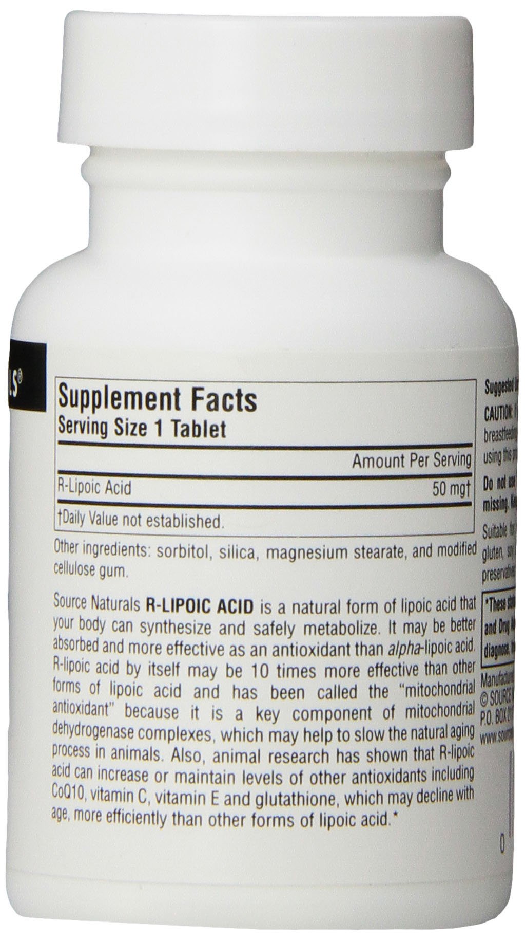 Source Naturals R-Lipoic Acid 50 mg | 60 Tablets