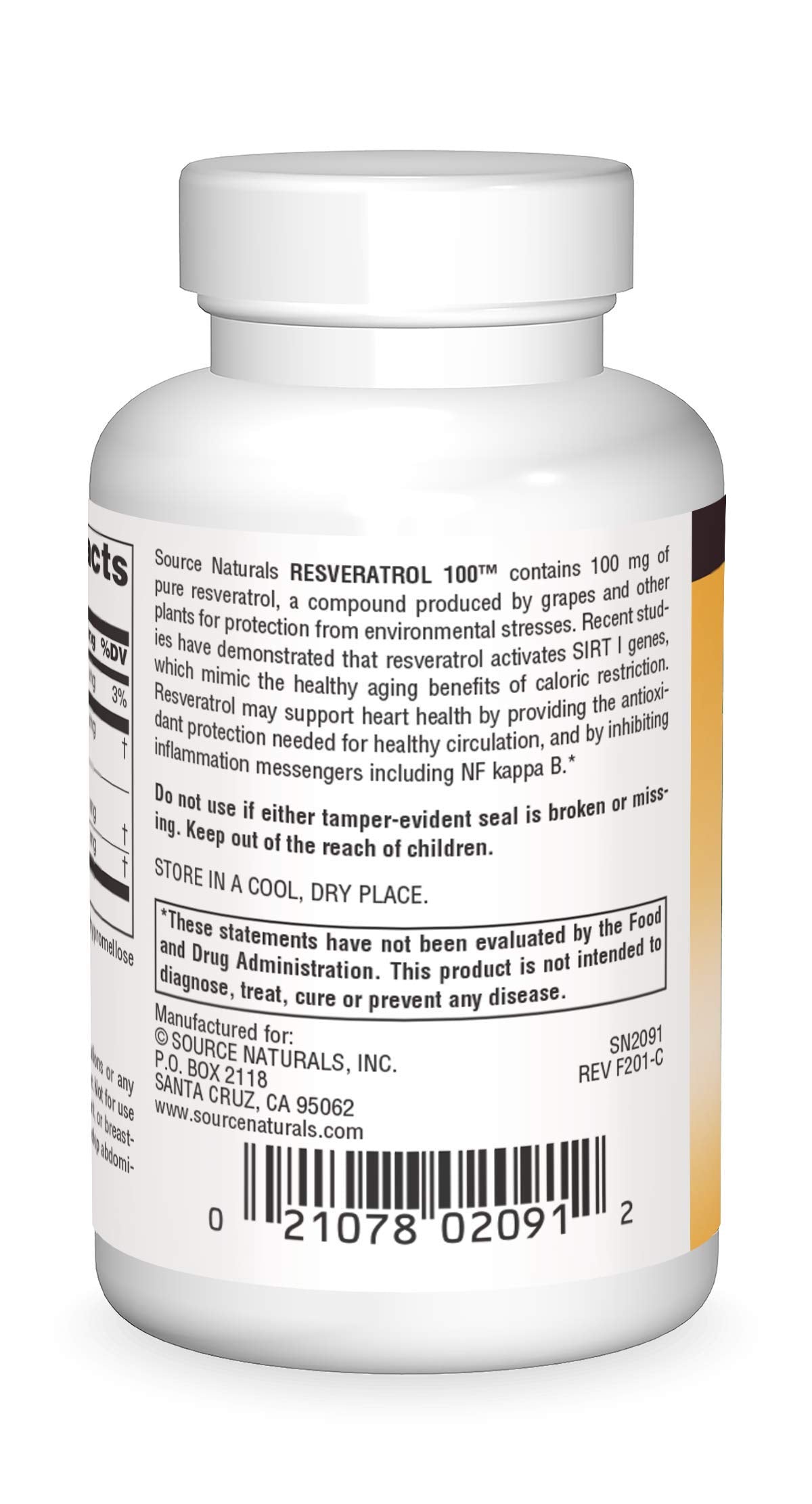 Source Naturals Resveratrol 100 mg - 60 Vegetarian Capsules | Heart Health & Healthy Aging
