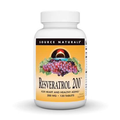 Source Naturals Resveratrol 200 for Healthy Aging, 200 mg - 120 Tablets