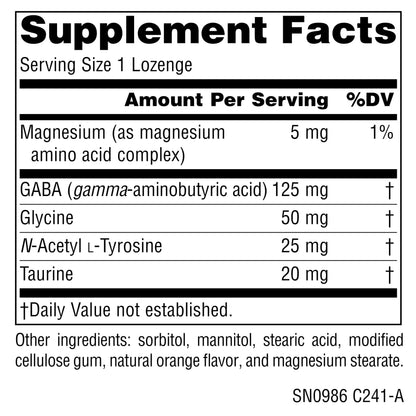 Source Naturals Serene Science GABA 125 mg Orange Lozenges – 30 Count