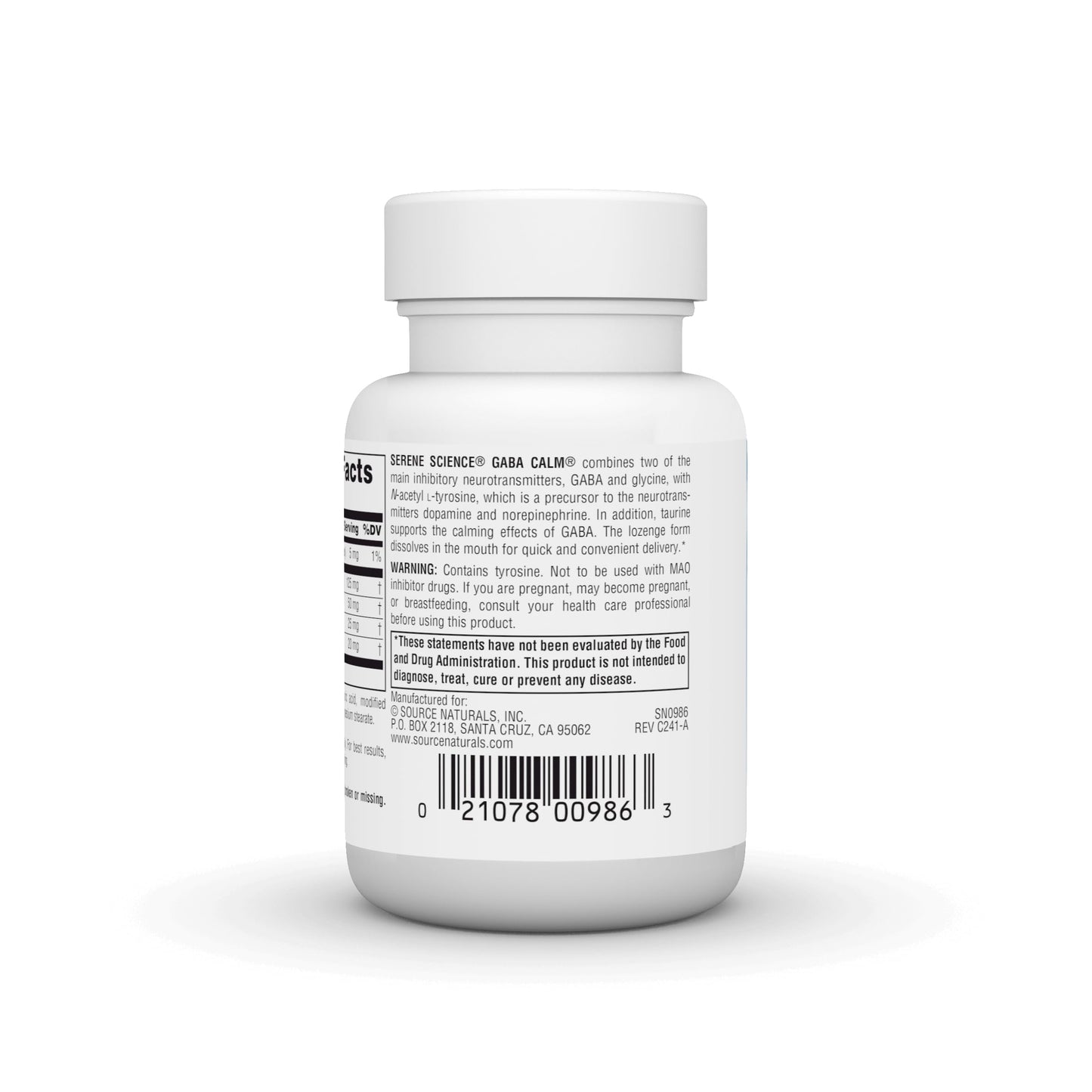 Source Naturals Serene Science GABA 125 mg Orange Lozenges – 30 Count