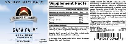 Source Naturals Serene Science GABA 125 mg Orange Lozenges – 30 Count