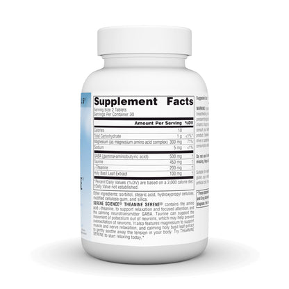 Source Naturals Serene Science L-Theanine with Magnesium & GABA - 60 Tablets