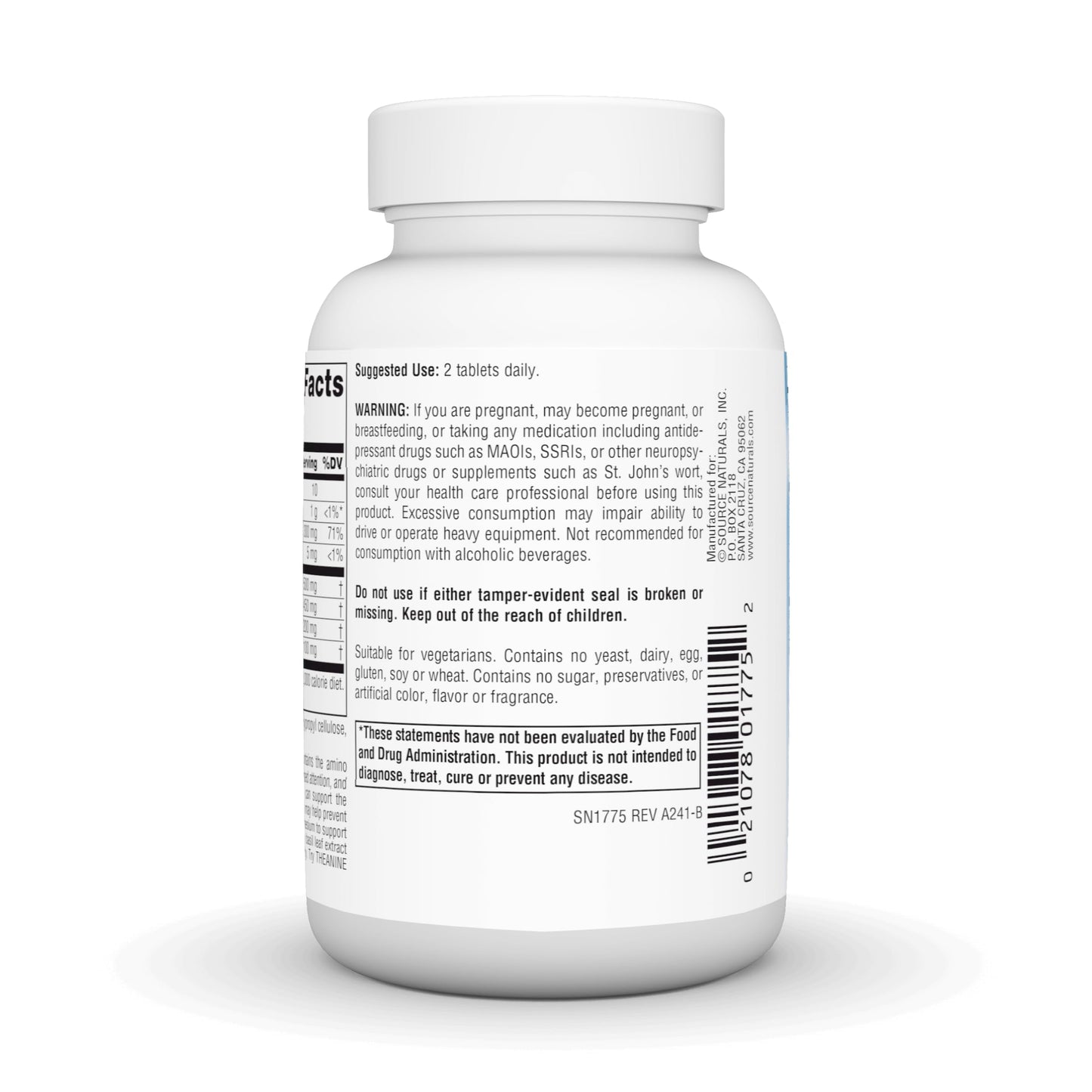 Source Naturals Serene Science L-Theanine with Magnesium & GABA - 60 Tablets