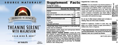 Source Naturals Serene Science L-Theanine with Magnesium & GABA - 60 Tablets
