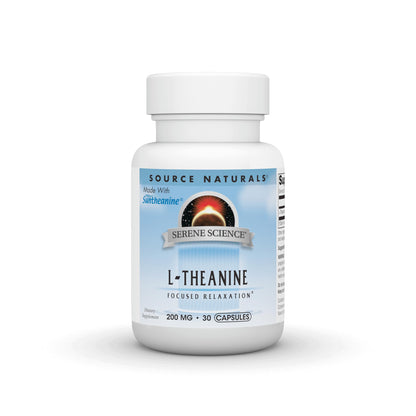 Source Naturals L-Theanine Suntheanine 200 mg | 30 Capsules | Focused Relaxation