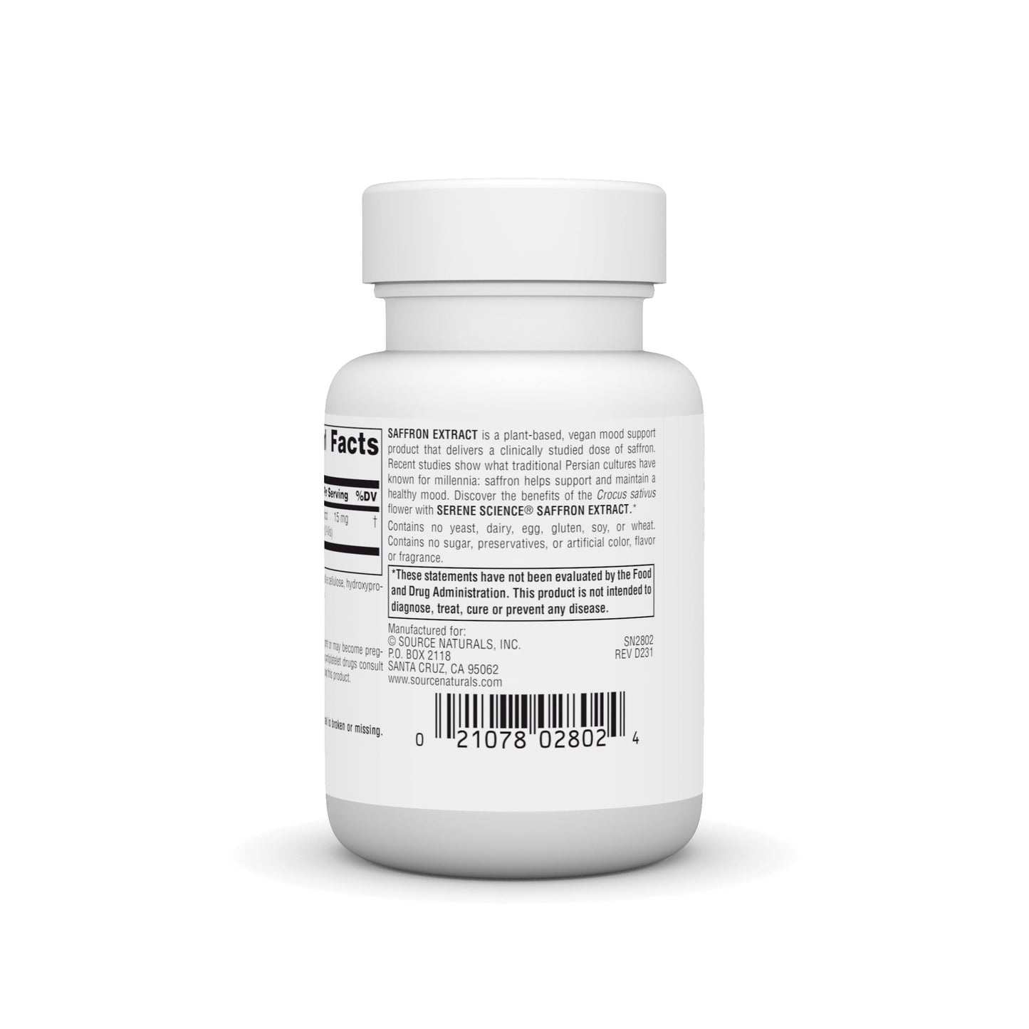 Source Naturals Serene Science Saffron Extract for Mood Support - 60 Tablets