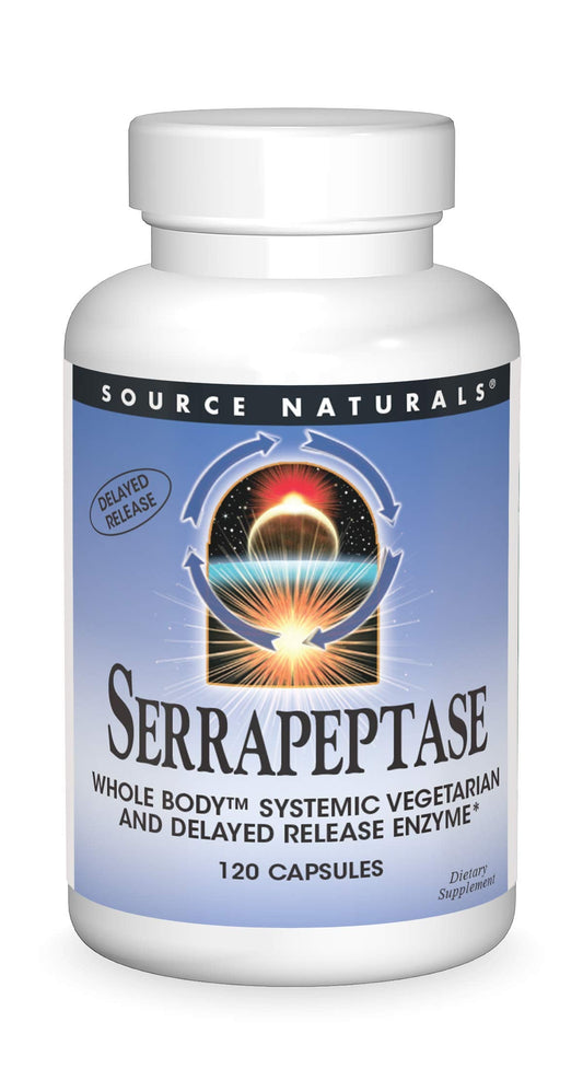 Source Naturals Serrapeptase - Delayed Release Enzyme - 120 Vegetarian Capsules BritishVita | Premium UK Vitamins & Wellness Supplements