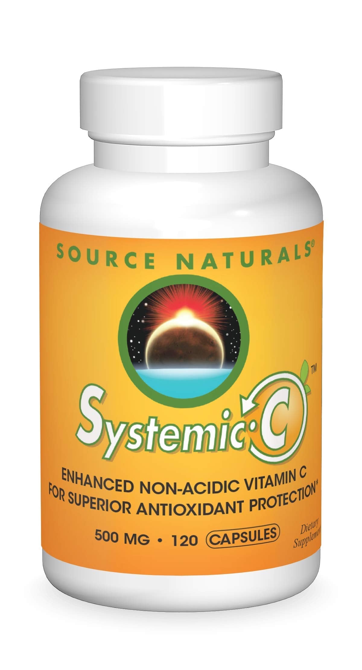 Source Naturals Systemic C 500mg - 120 Capsules | Immune Support & Antioxidant Vitamin C