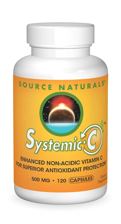 Source Naturals Systemic C 500mg - 120 Capsules | Immune Support & Antioxidant Vitamin C