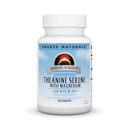 Source Naturals Theanine Serene - Calm Mind & Body with GABA - Vegetarian - 30 Tablets
