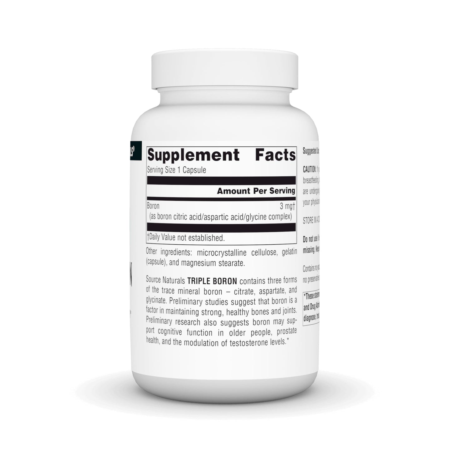 Source Naturals Triple Boron - Three Forms for Optimal Bioavailability* (3 mg, 200 Capsules)