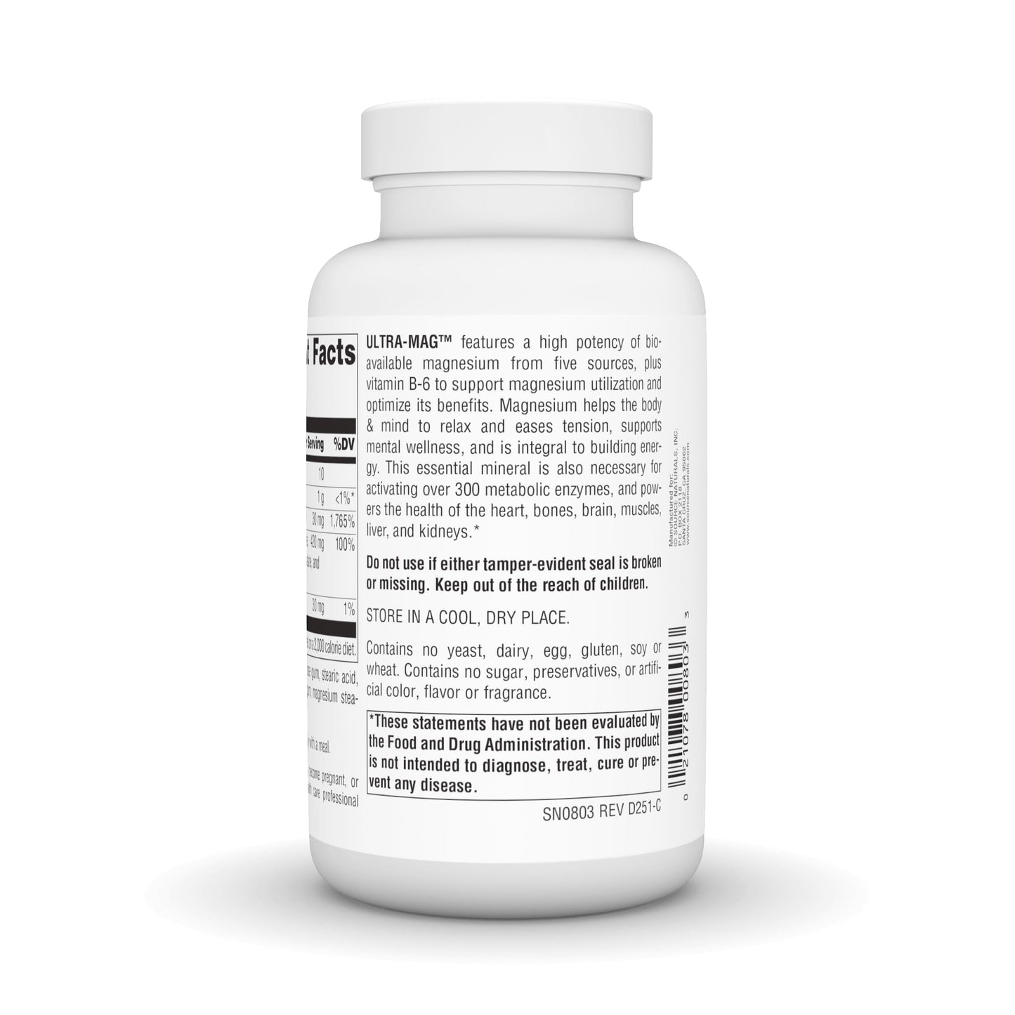 Source Naturals Ultra-Mag 5-in-1 Magnesium | Relaxes Muscles & Calms Nerves | 120 Vegan Tablets