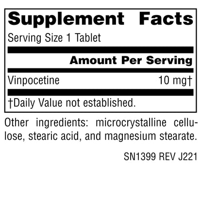 Source Naturals Vinpocetine 10 mg Tablets - 120 ct | Cognitive Support