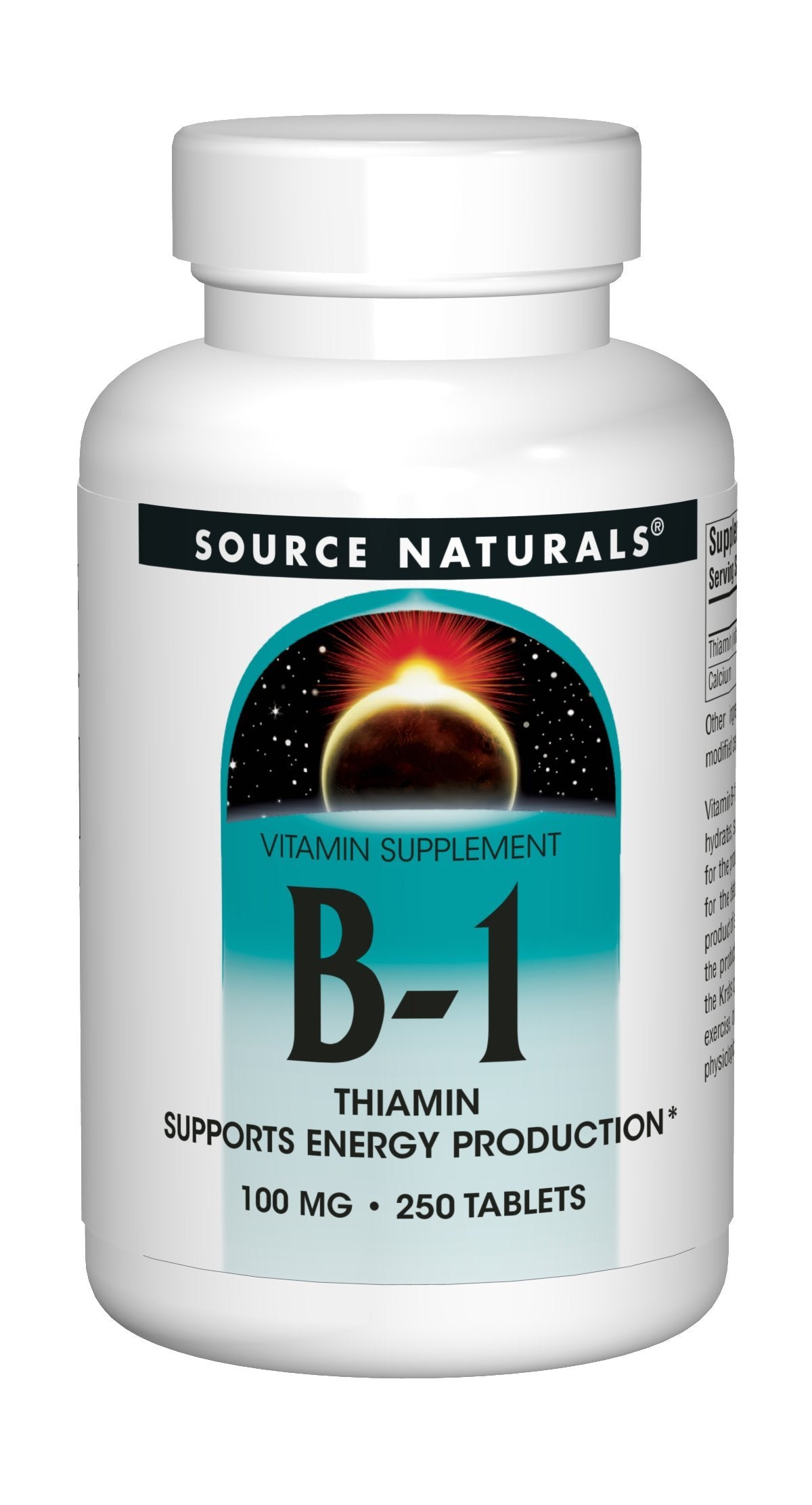 Source Naturals Vitamin B-1 Thiamin 100 mg – 250 Tablets for Energy