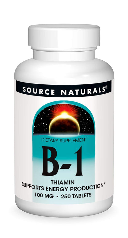Source Naturals Vitamin B-1 Thiamin 100 mg – 250 Tablets for Energy