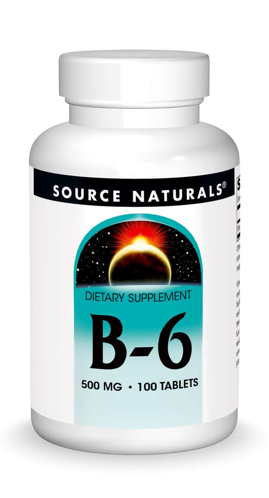 Source Naturals Vitamin B-6 500 mg – Immune System Support, 100 Tablets | Timed Release BritishVita | Premium UK Vitamins & Wellness Supplements