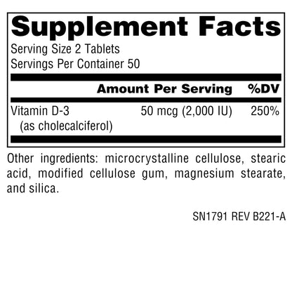 Source Naturals Vitamin D-3 1000 IU – Supports Bone & Immune Health* | 100 Tablets