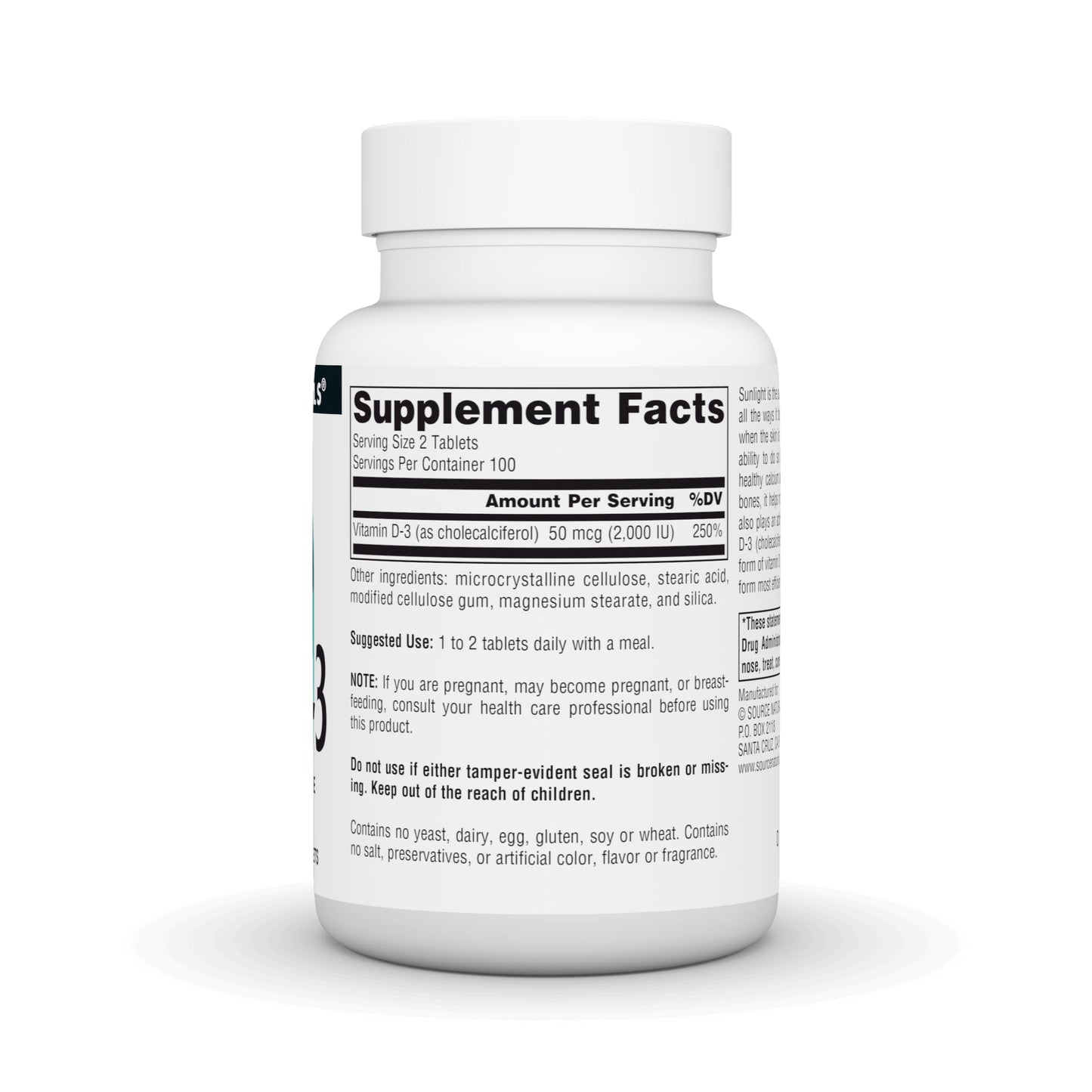 Source Naturals Vitamin D-3 Bioactve Form 1000 IU (25 mcg) – Supports Bone & Immune Health | 200 Tablets