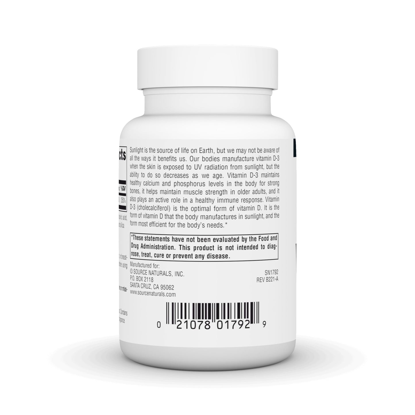 Source Naturals Vitamin D-3 Bioactve Form 1000 IU (25 mcg) – Supports Bone & Immune Health | 200 Tablets