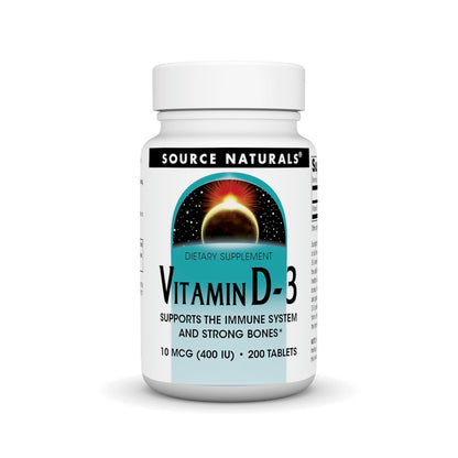 Source Naturals Vitamin D-3 400 IU | 200 Tablets - Bone & Immune Support