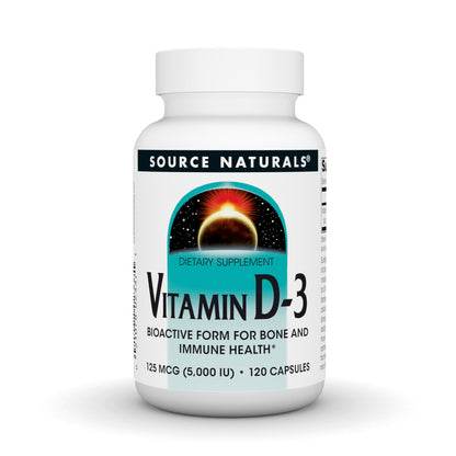 Source Naturals Vitamin D-3 Bioactive Form for Bone & Immune Health* 5000 iu - 120 Capsules
