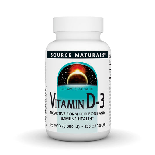 Source Naturals Vitamin D-3 Bioactive Form for Bone & Immune Health* 5000 iu - 120 Capsules BritishVita | Premium UK Vitamins & Wellness Supplements
