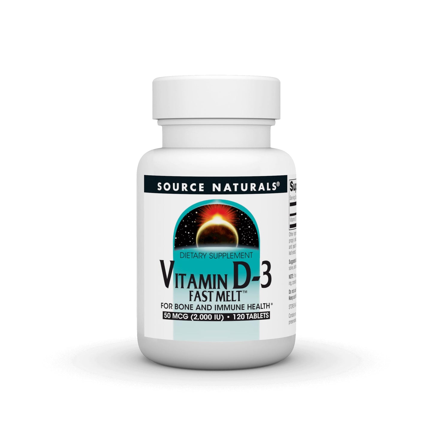 Source Naturals Vitamin D-3 Fast Melt - 120 Tablets for Bone & Immune Health