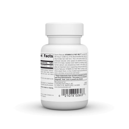 Source Naturals Vitamin D-3 Fast Melt - 120 Tablets for Bone & Immune Health