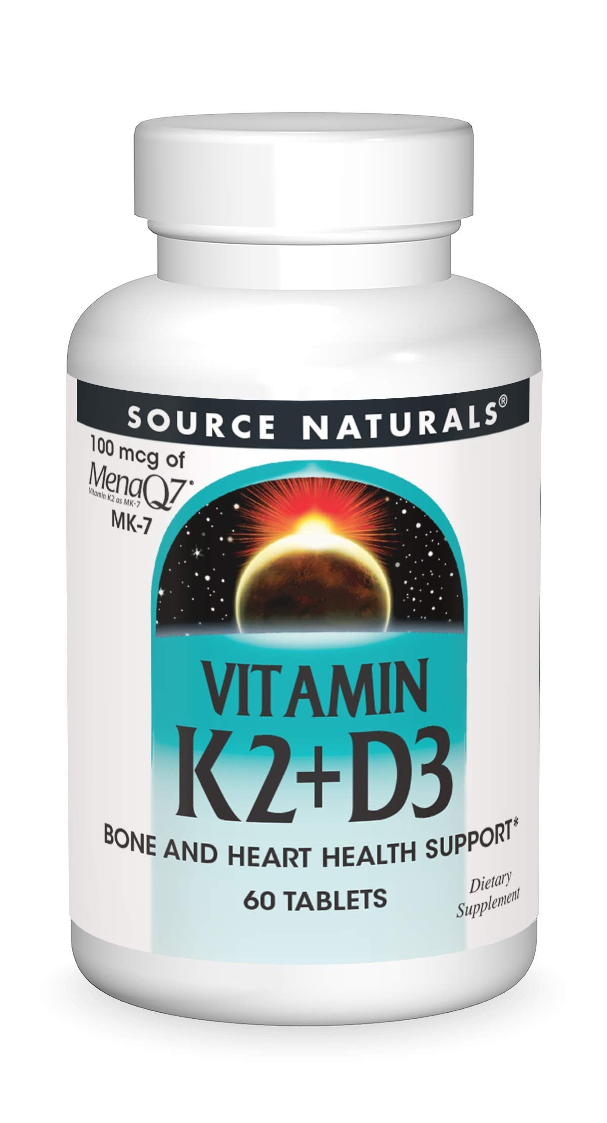 Source Naturals Vitamin K2 + D3 (MK-7) – Bone & Heart Health, 60 Tablets