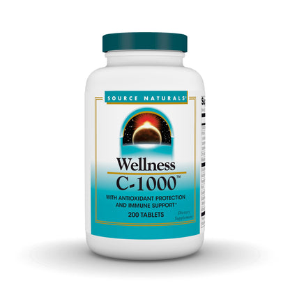Source Naturals Wellness C-1000 – Vitamin C Immune Support + Antioxidants | 200 Tablets