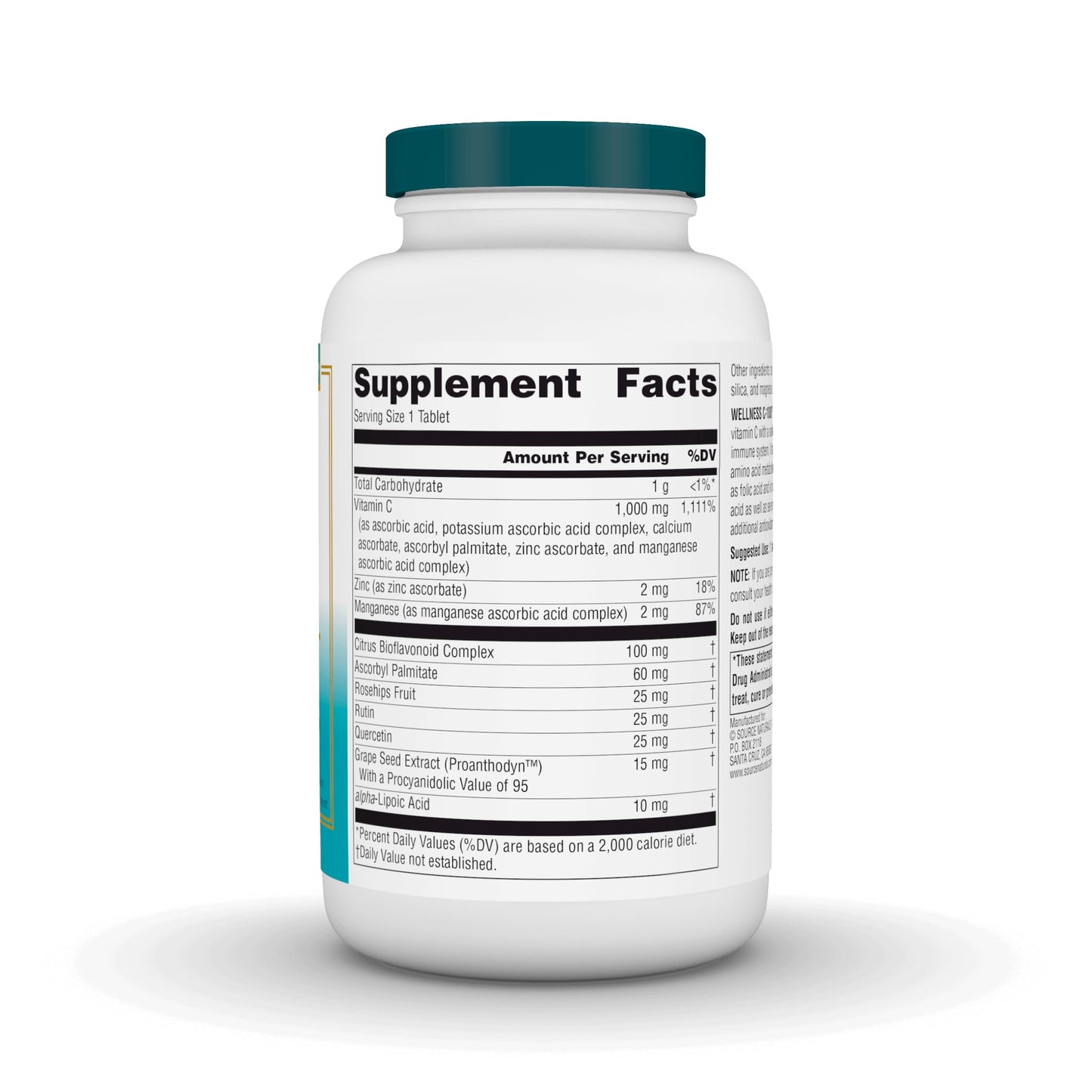 Source Naturals Wellness C-1000 – Vitamin C Immune Support + Antioxidants | 200 Tablets