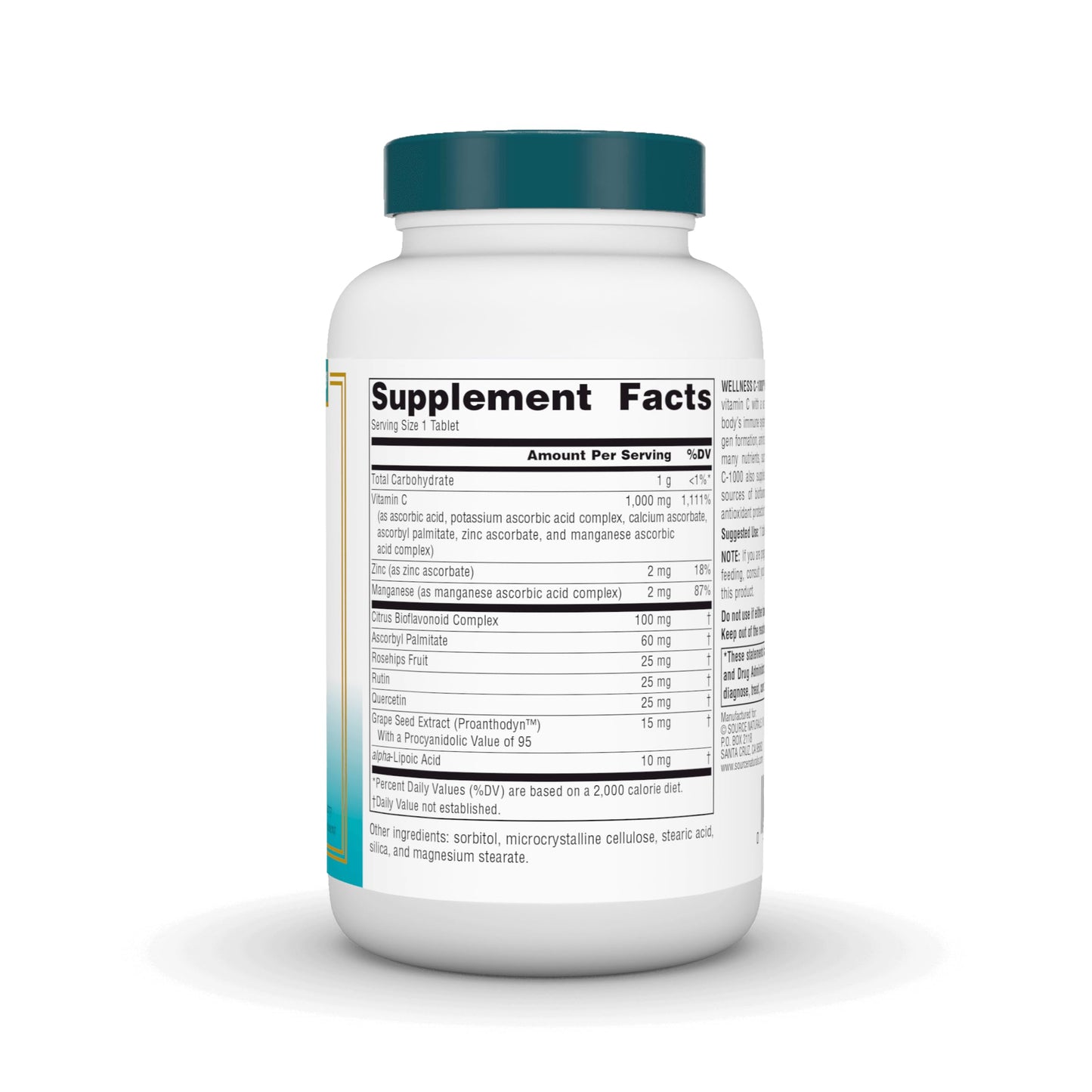 Source Naturals Wellness C-1000: Immune Support & Antioxidant Protection | 100 Tablets