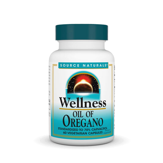 Source Naturals Wellness Oil of Oregano - Standardized to 70% Carvacrol - 60 Vegetarian Capsules BritishVita | Premium UK Vitamins & Wellness Supplements