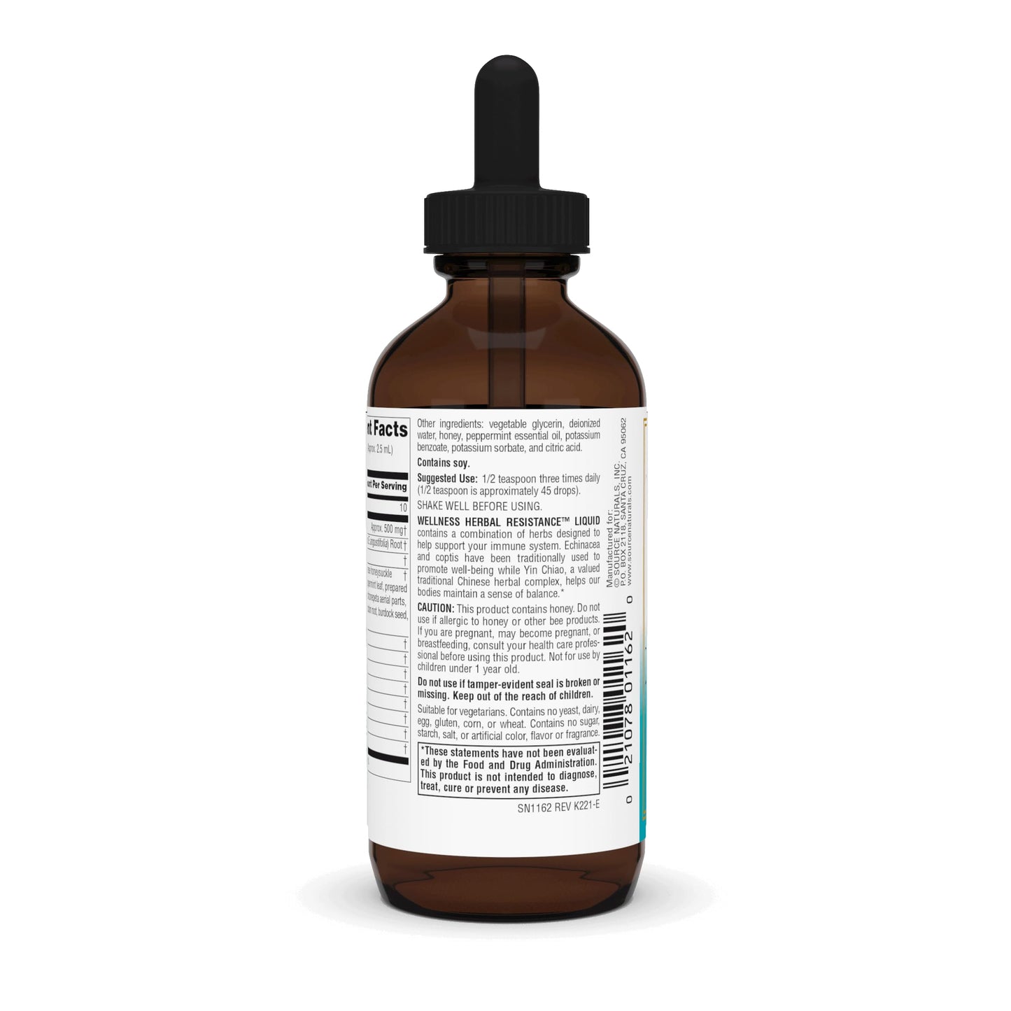 Source Naturals Wellness Herbal Resistance Liquid – Echinacea, Yin Chiao – Immune Support (Alcohol Free) 4 oz