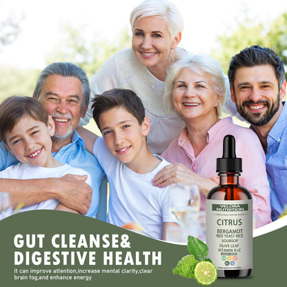 Red Yeast Rice Drops - Cholesterol Support Blend with Citrus Bergamot | 2 fl oz (60 ml)