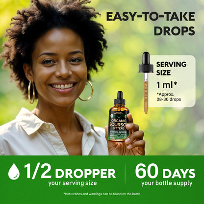 USDA Organic Graviola Soursop Bitters Liquid – Digestive Detox & Immune Support | 2 Fl Oz | Made in USA