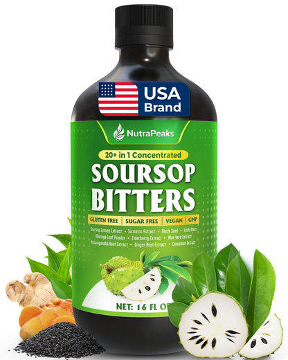 Soursop Bitters Liquid – NutraPeaks | Immune & Digestive Detox (16 oz)