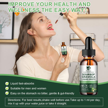 (2 Pack) Soursop Graviola Liquid Drops with Sea Moss - Immunity & Digestion Support